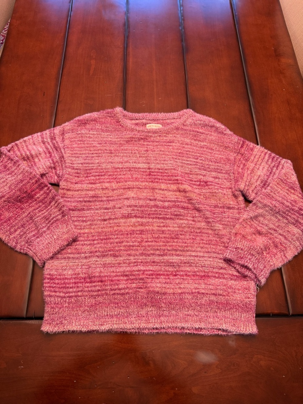 Knox Rose Pink Marled Crew Neck Sweater